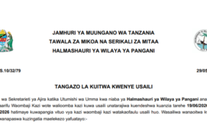 Orodha ya Majina ya Walioitwa kwenye Usaili Wilaya ya Pangani 2026