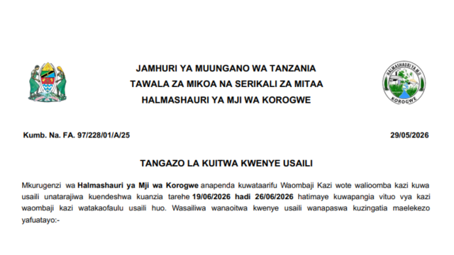 Orodha ya Walioitwa kwenye Usaili Mji wa Korogwe 2026