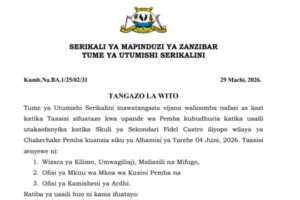 Tangazo la Usaili – Pemba (Juni 2026)